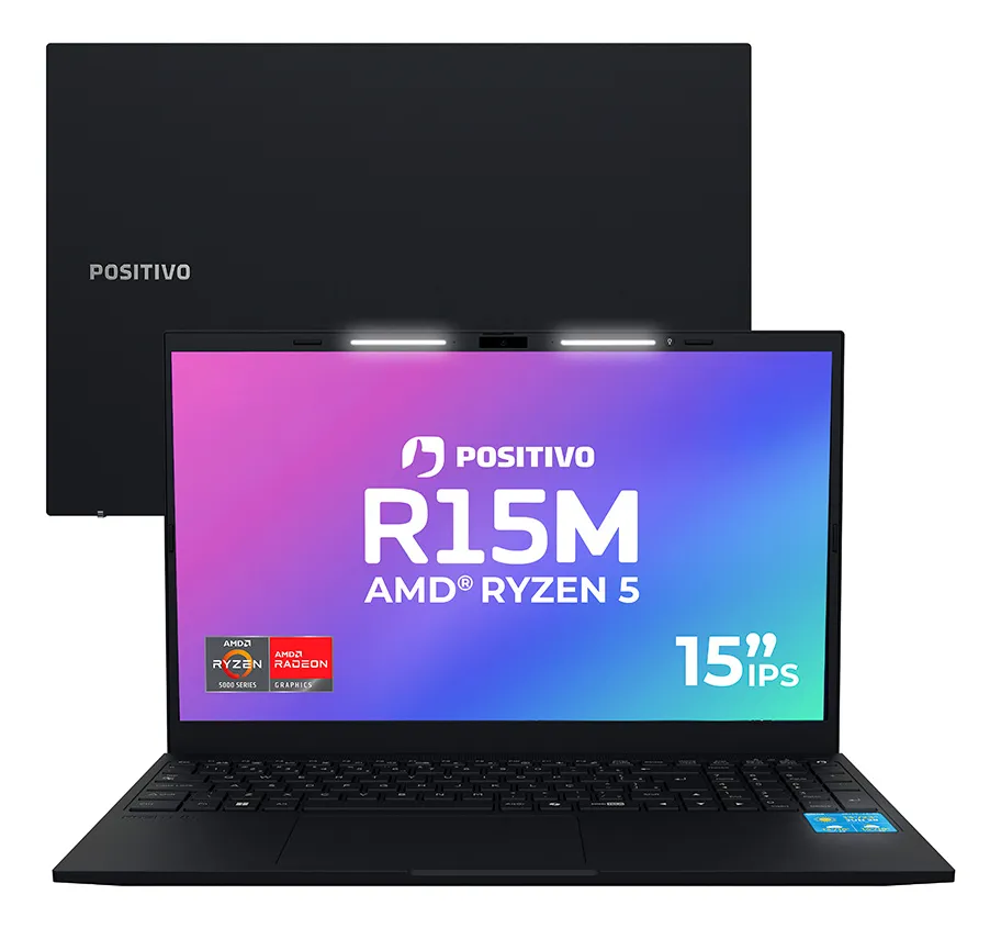 Notebook Positivo Vision R15M AMD Ryzen 5 5625U, 16GB, 512GB, 15.6″ FHD IPS - Windows 11