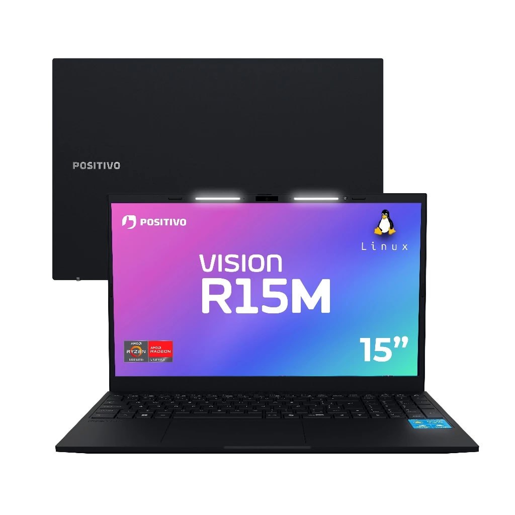 Notebook Positivo Vision R15M AMD Ryzen 7 5825U, 32GB, 512GB, 15.6″ FHD IPS - Linux
